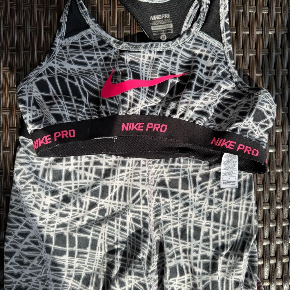 Nike Pro Black and Pink Sports Bra